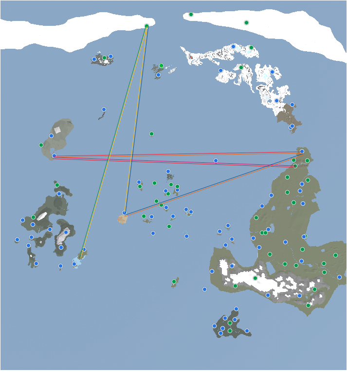 Map of supported autopilot routes